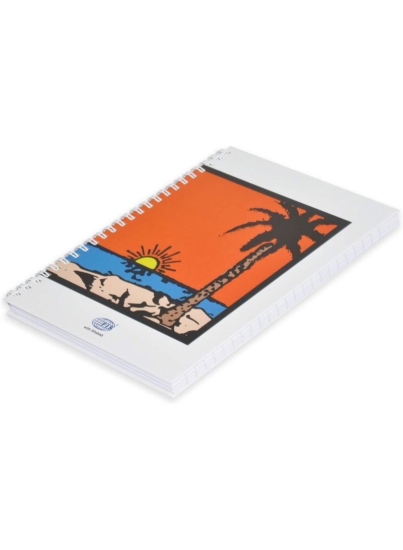 FIS Spiral Hard Cover Notebook, A5 Size(14.8x21cm), Single Line Ruling, 100 Sheets, Pack of 5 Pieces-FSNBSA51901 - Image 2